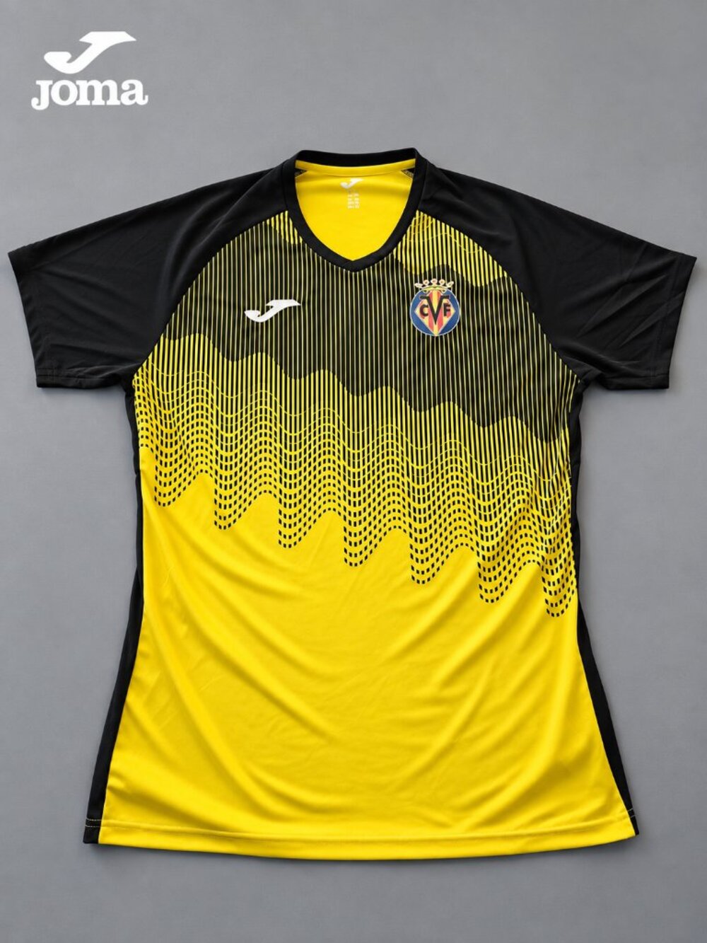 Villarreal CF Joma Tiger VI Jersey Yellow Black Soccer Football XL
